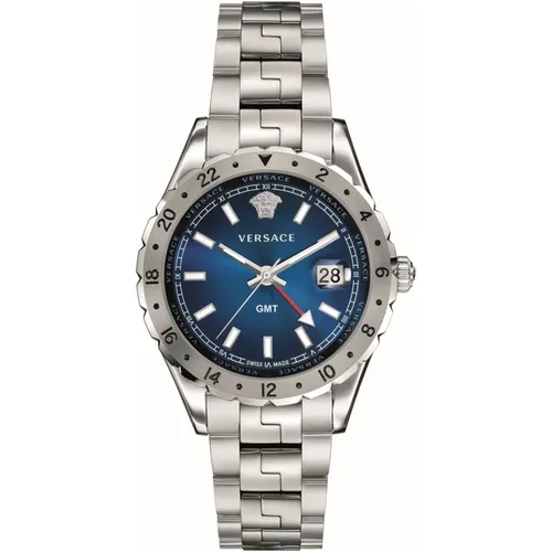 Blaue Edelstahl GMT Uhr Versace - Versace - Modalova