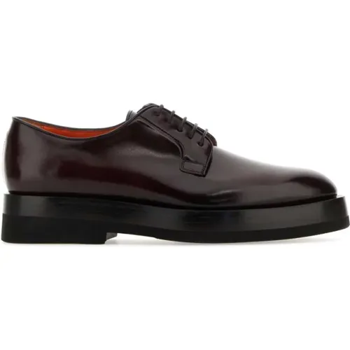 Lila Leder Schnürschuhe , Herren, Größe: 40 EU - Santoni - Modalova