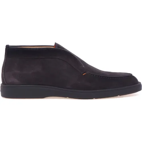 Grey Suede Desert Boots Modern Style , male, Sizes: 6 1/2 UK, 8 UK, 6 UK, 10 UK, 8 1/2 UK, 7 UK - Santoni - Modalova