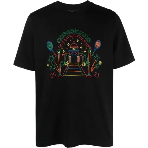 Rainbow Crayon Temple Screen` Printed T-Shirt , male, Sizes: 2XL, S, M, XL, L - Casablanca - Modalova
