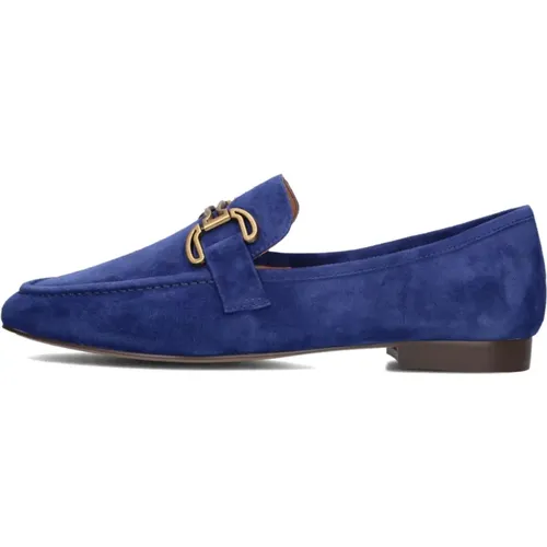 Navy Suede Loafers with Square Toe , female, Sizes: 3 UK, 8 UK, 6 UK, 4 UK, 5 UK, 7 UK - Bibi Lou - Modalova