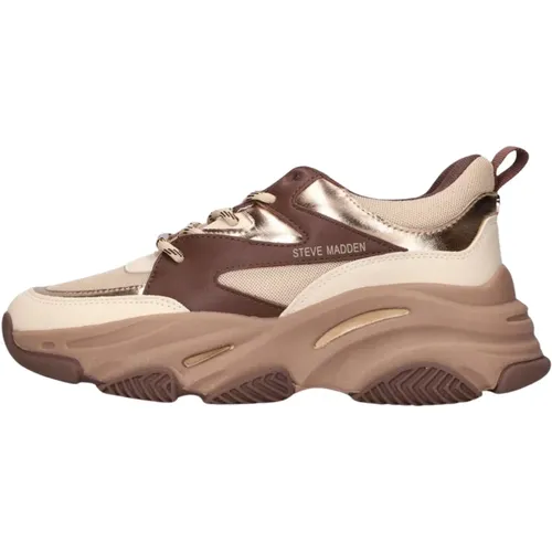 Braun/Beige Trendige Runner Sneakers , Damen, Größe: 39 EU - Steve Madden - Modalova