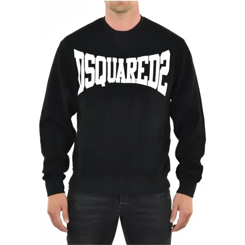 Cotton Logo Sweatshirt Mod. S71Gu0379 S25427 900 , male, Sizes: XL, 2XL - Dsquared2 - Modalova