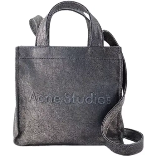 Mini Lunar Shopper Bag - Leather - Silver/Blue , female, Sizes: ONE SIZE - Acne Studios - Modalova