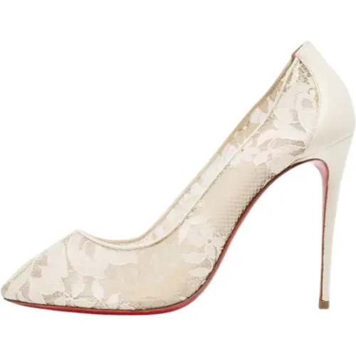Pre-owned Lace heels , female, Sizes: 7 UK - Christian Louboutin Pre-owned - Modalova