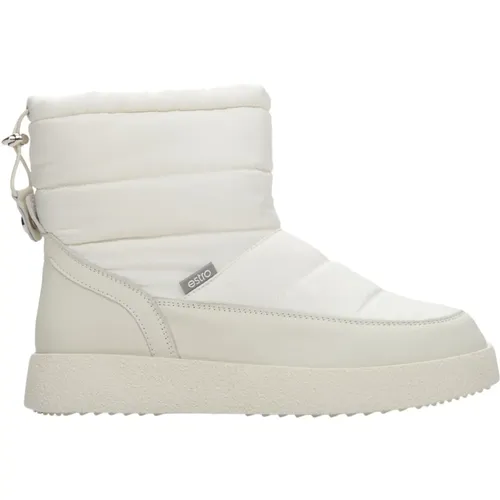 Damen Hellbeige Pelzgefütterte Schneestiefel aus Echtem Leder Er00114131 , Damen, Größe: 37 EU - Estro - Modalova