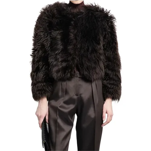 Ebony Shearling Cropped Jacket - Tom Ford - Modalova