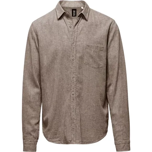 Men`s Linen and Cotton Shirt , male, Sizes: 2XL, 3XL, L, M, XL, S - BomBoogie - Modalova