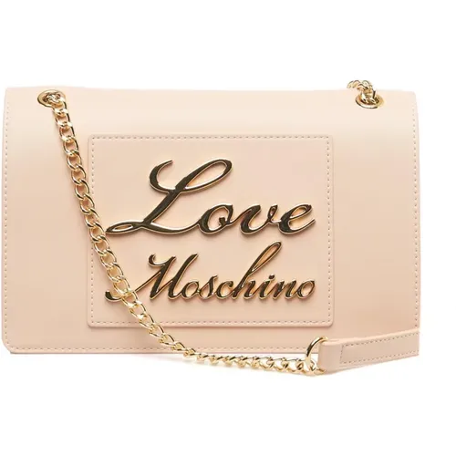 Logo Crossbody Bag with Chain Strap , female, Sizes: ONE SIZE - Love Moschino - Modalova