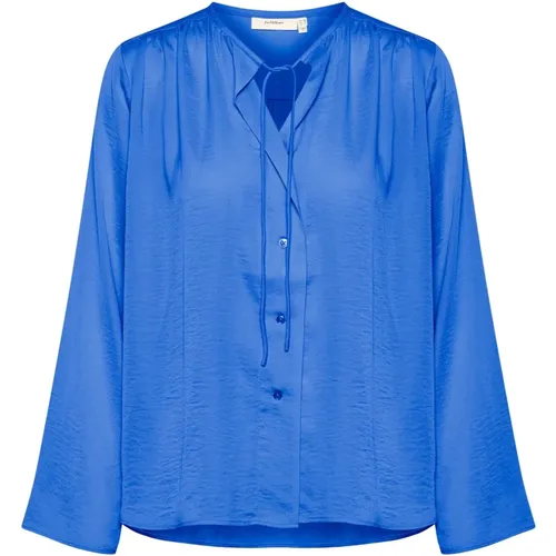 Blauquarz Shirt mit V-Ausschnitt und Knöpfen , Damen, Größe: XS - InWear - Modalova