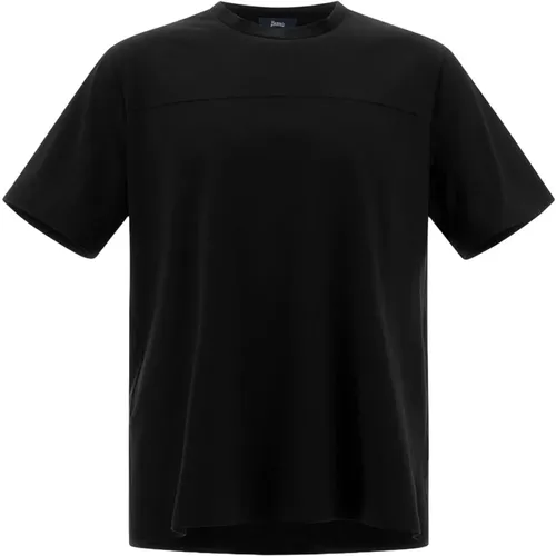 Schwarze T-Shirts und Polos mit Regular Fit , Herren, Größe: 4XL - Herno - Modalova