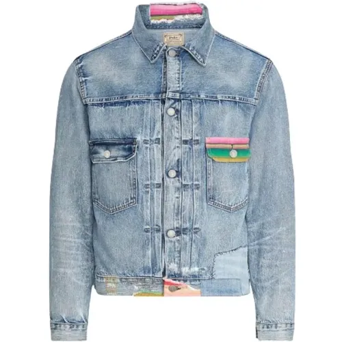 Trendige Zerstörte Denimjacke , Herren, Größe: XL - Polo Ralph Lauren - Modalova