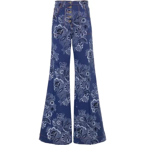 Flare Jeans mit hoher Taille und Bandana-Print - ETRO - Modalova