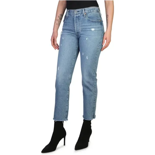 Levi's, Jeans mit Knopfverschluss und Regular Fit , Damen, Größe: W28 - Levis - Modalova