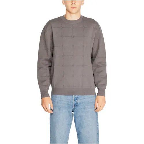 Grauer Strickpullover Rundhals Herbst/Winter , Herren, Größe: M - Armani Exchange - Modalova