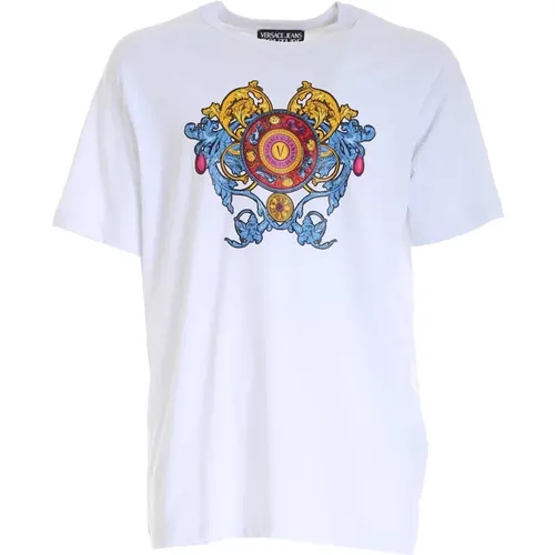 Regalia Logo T-Shirt for Men , male, Sizes: L - Versace Jeans Couture - Modalova