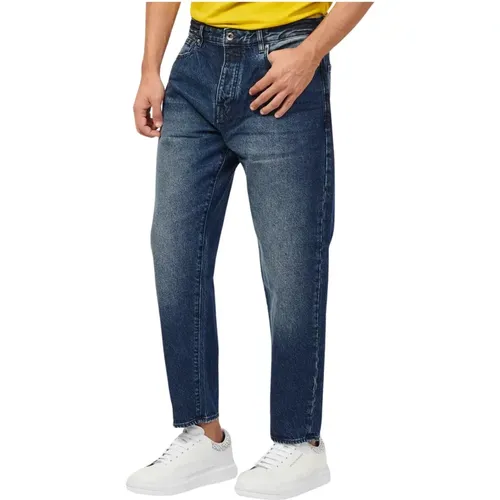 Slim-Fit Bio-Baumwoll Jeans Blau , Herren, Größe: W31 - Armani Exchange - Modalova
