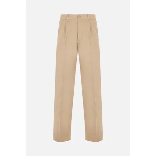 Wide Leg Cotton Trousers with Logo Patch , male, Sizes: M, L - Gucci - Modalova