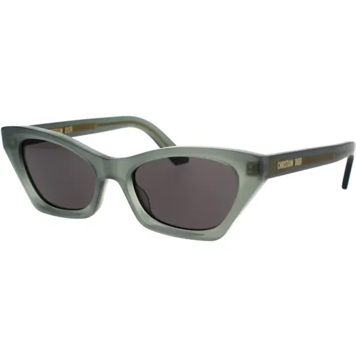 Midnight Sonnenbrille - Grünes Acetatgestell, Graue Gläser , Damen, Größe: 53 MM - Dior - Modalova