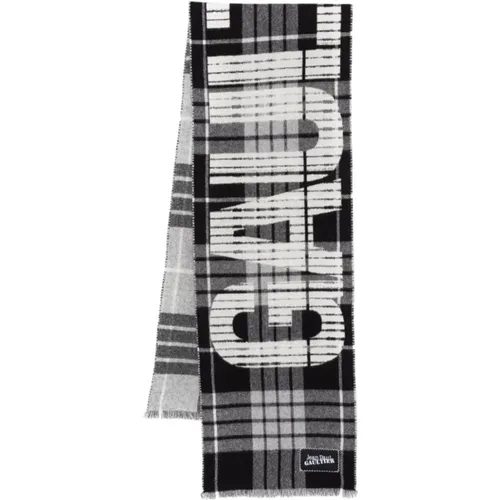 Schwarz Grau Weiß Tartan Wollschal - Jean Paul Gaultier - Modalova