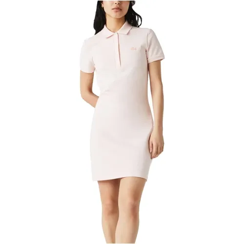 Slim Fit Kurzarm Polo Kleid , Damen, Größe: S - Lacoste - Modalova