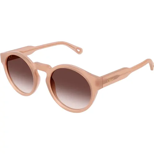Nude/Brown Shaded Sonnenbrillen , Damen, Größe: 52 MM - Chloé - Modalova