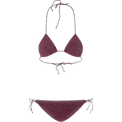 Lurex Triangle Bikini Set , female, Sizes: L - Oseree - Modalova