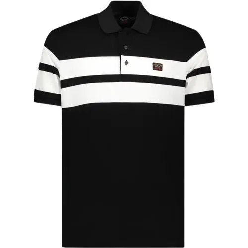 Striped polo in piqué fabric , male, Sizes: L - PAUL & SHARK - Modalova