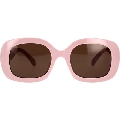 Geometric Sunglasses in Acetate with Brown Lenses , female, Sizes: 53 MM - Celine - Modalova
