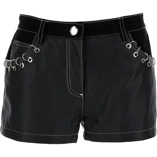 Scoop Leather Shorts , female, Sizes: XS, S - pinko - Modalova