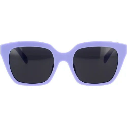 Geometrische Sonnenbrille mit dunkelgrauen Rauchgläsern - Celine - Modalova