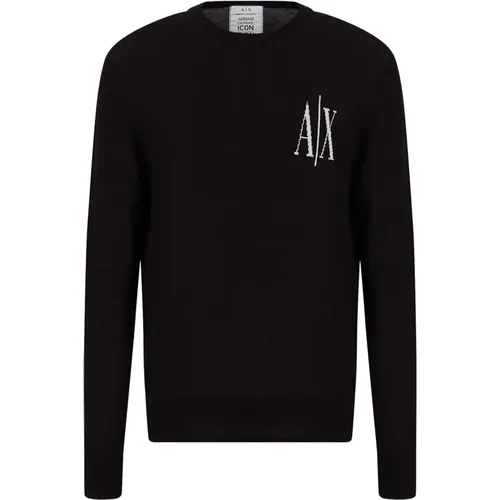 Pullover Blau , Herren, Größe: L - Armani Exchange - Modalova