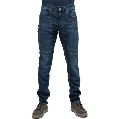 Slim Fit Jeans with Iconic Patches , male, Sizes: W36, W35, W40 - Jeckerson - Modalova