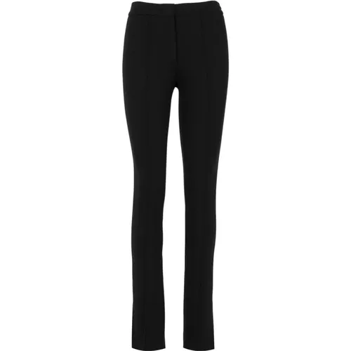 Schwarze Slim Fit Hose mit Stilvollen Details , Damen, Größe: M - Erika Cavallini - Modalova