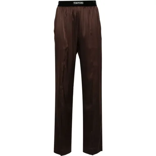 Silk Satin PJ Pants , female, Sizes: L, XS, M, S - Tom Ford - Modalova