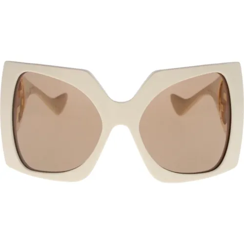 Ikonoische Sonnenbrille mit einheitlichen Gläsern , Damen, Größe: 64 MM - Gucci - Modalova