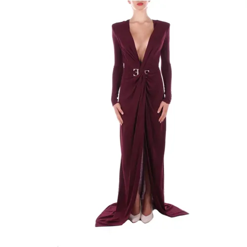 Roter Teppich Bordeaux Kleid mit Beinschlitz , Damen, Größe: M - Elisabetta Franchi - Modalova