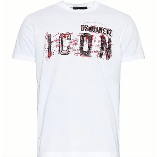 Casual Baumwoll T-Shirt für Männer , Herren, Größe: 2XL - Dsquared2 - Modalova