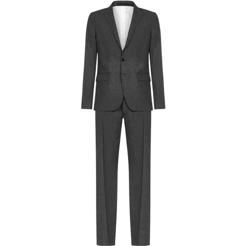 Formal Grey Suit Set with Orange Stripes , male, Sizes: L, XL - Dsquared2 - Modalova