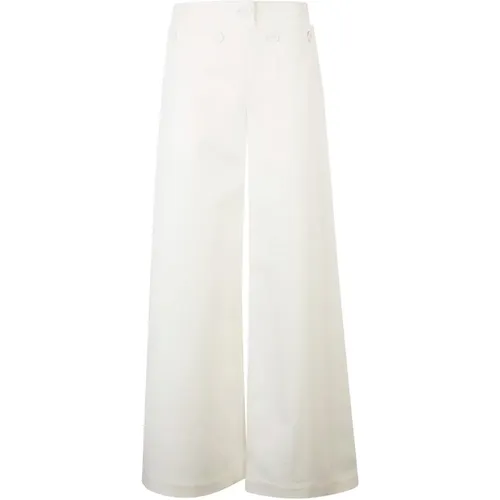 Wide Leg Trousers with Decorative Buttons , female, Sizes: S - Max Mara - Modalova