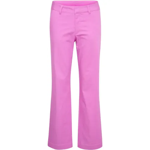 Flared Chino Hose Cyclamen , Damen, Größe: L - Kaffe - Modalova