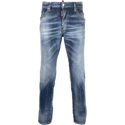 Whiskered Slim-Fit Denim Jeans , male, Sizes: M - Dsquared2 - Modalova