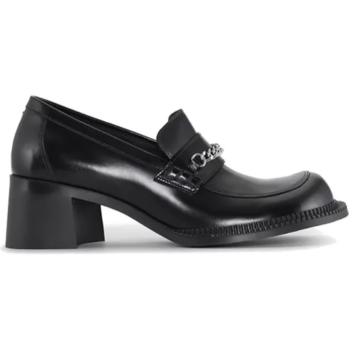 Schwarzer Loafer mit Absatz und Kette , Damen, Größe: 39 EU - Maison Margiela - Modalova