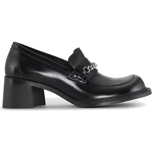 Schwarzer Loafer mit Absatz und Kette , Damen, Größe: 38 EU - Maison Margiela - Modalova