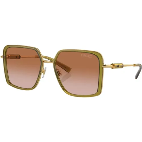 Brown Shaded Sunglasses , female, Sizes: 56 MM - Versace - Modalova