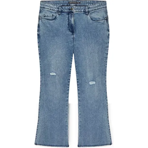 Zerrissene Kick-Flare Jeans , Damen, Größe: 7XL - Fiorella Rubino - Modalova