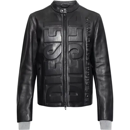 Leather jacket L-Met-Vert , male, Sizes: S - Diesel - Modalova