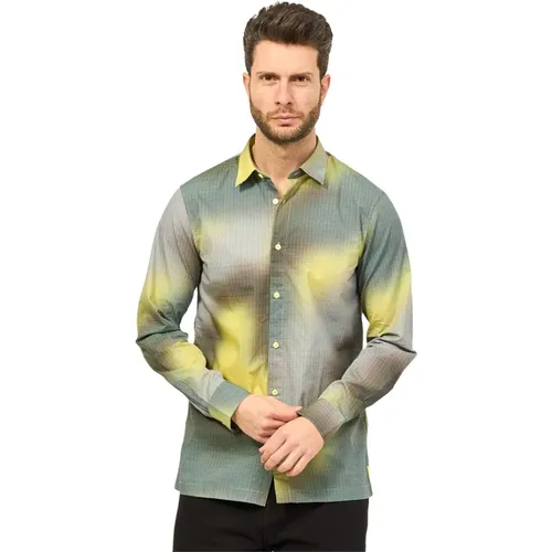Yellow Cotton Poplin Classic Shirt , male, Sizes: M, L, S - Armani Exchange - Modalova