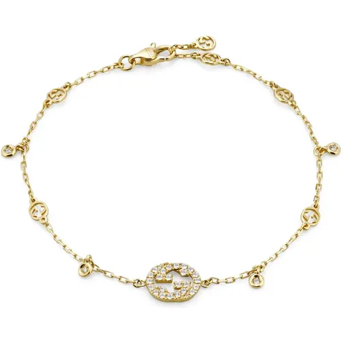 Kt Gold and Diamond Bracelet , female, Sizes: ONE SIZE - Gucci - Modalova