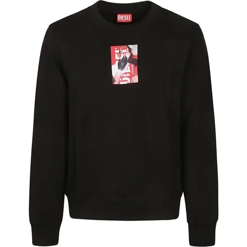 Schwarzer S-Ginn N1 Sweatshirt , Herren, Größe: L - Diesel - Modalova